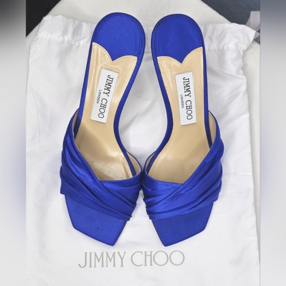 Jimmy Choo Royal Blue Satin Heels